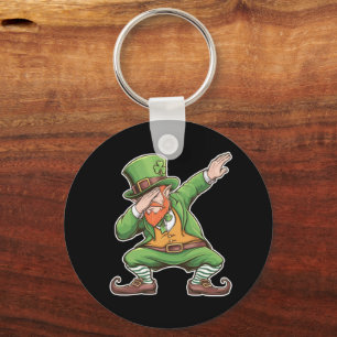 St Patricks Day Dab Dabbing Leprechaun In Green Key Ring