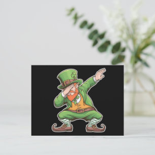 St Patricks Day Dab Dabbing Leprechaun In Green  Postcard