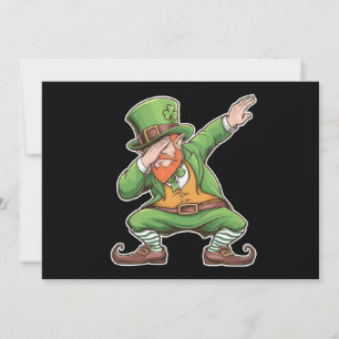 St Patricks Day Dab Dabbing Leprechaun In Green Thank You Card