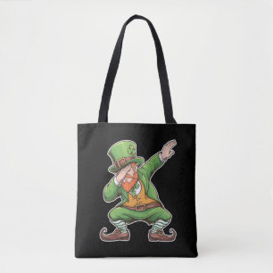 St Patricks Day Dab Dabbing Leprechaun In Green Tote Bag