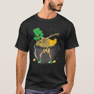St Patricks Day Dabbing Day Skull Kids Boys Men T-Shirt