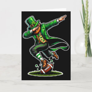 St Patricks Day Dabbing Leprechaun Boys Girls Foot Card