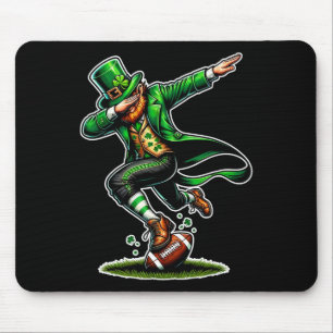 St Patricks Day Dabbing Leprechaun Boys Girls Foot Mouse Pad