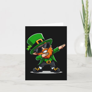 St Patricks Day Dabbing Leprechaun Boys Girls Men  Card