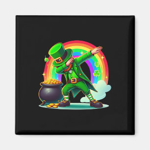 St Patricks Day Dabbing Leprechaun Boys Girls Men  Magnet