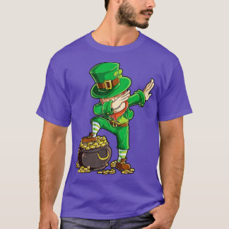 St Patricks Day Dabbing Leprechaun Boys Men Funny  T-Shirt