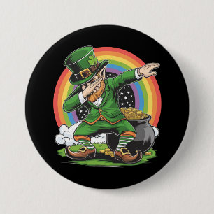 St Patricks Day Dabbing Leprechaun Dab Dance  7.5 Cm Round Badge