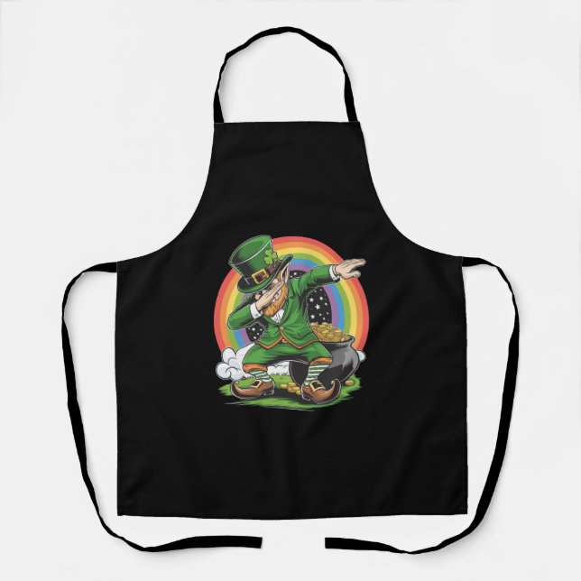St Patricks Day Dabbing Leprechaun Dab Dance  Apron (Front)