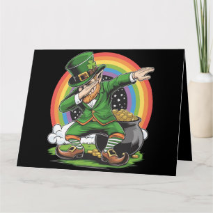 St Patricks Day Dabbing Leprechaun Dab Dance Card