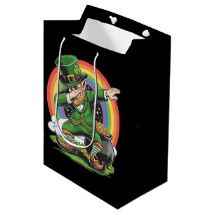 St Patricks Day Dabbing Leprechaun Dab Dance Medium Gift Bag