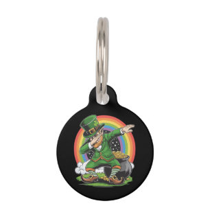 St Patricks Day Dabbing Leprechaun Dab Dance Pet Tag