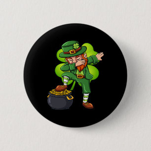 St Patricks Day Dabbing Leprechaun Irish Boys Girl 6 Cm Round Badge