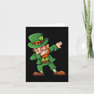 St Patricks Day Dabbing Leprechaun Irish Boys Girl Card
