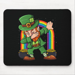 St Patricks Day Dabbing Leprechaun Irish Boys Girl Mouse Pad