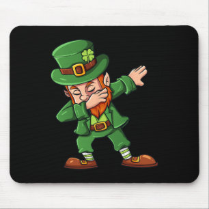 St Patricks Day Dabbing Leprechaun Irish Boys Girl Mouse Pad