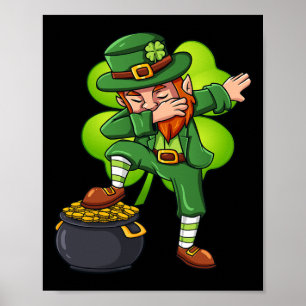 St Patricks Day Dabbing Leprechaun Irish Boys Girl Poster