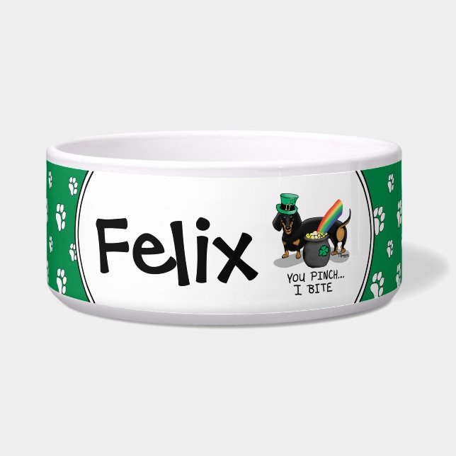 St. Patrick's Day Dachshund (black & tan) dog (Front)