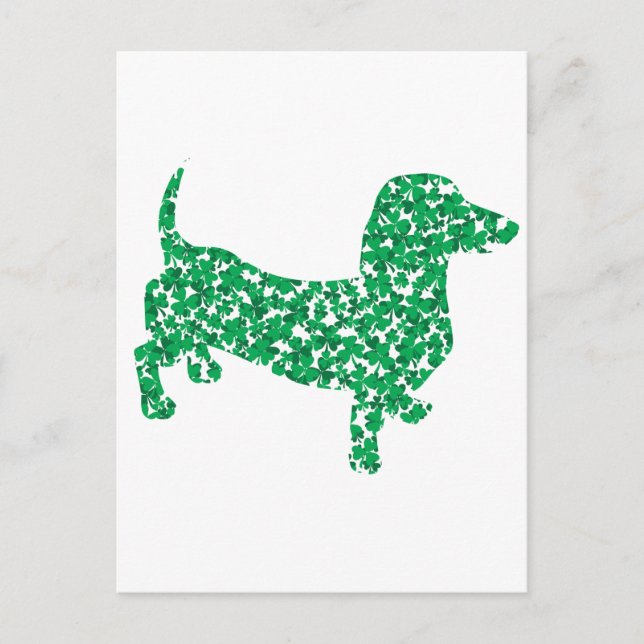 St. Patrick's Day Dachshund Postcard (Front)