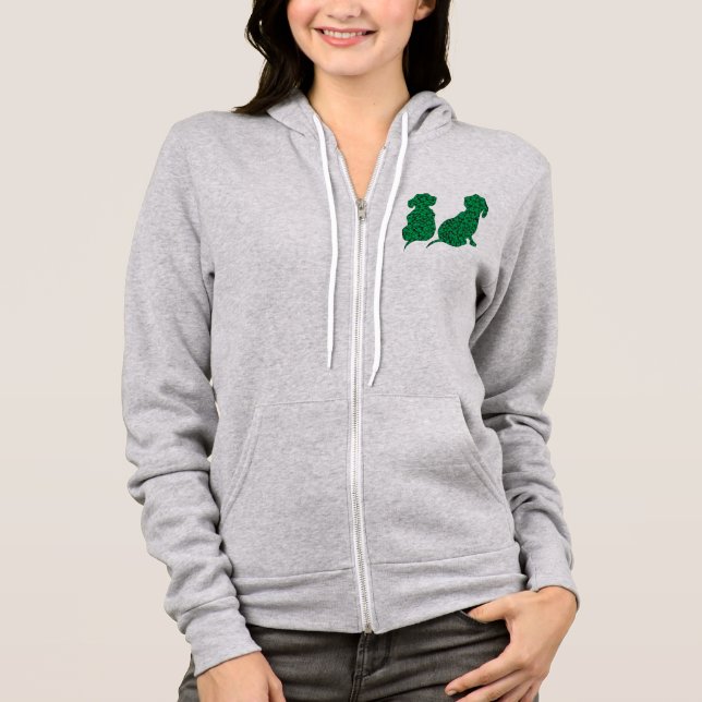 St. Patrick's Day Dachshunds Hoodie (Front)