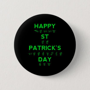St Patricks Day Deaf Pride Sign Language Asl Aware 6 Cm Round Badge