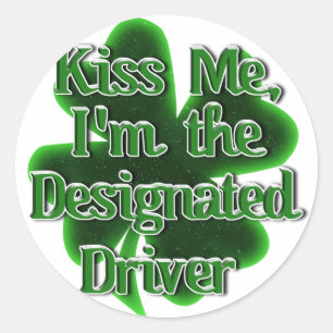 St. Patrick's Day Designated Driver Classic Round Sticker