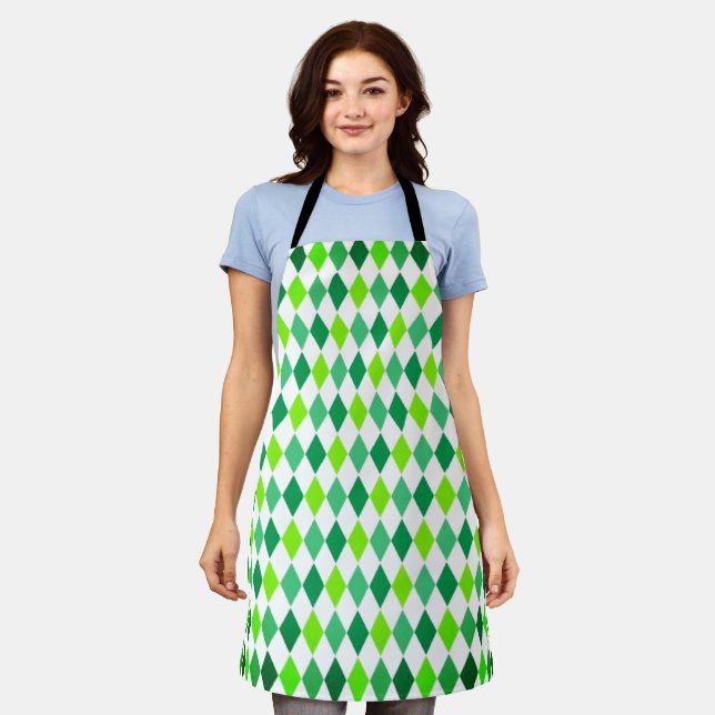 St. Patrick's Day Diamond Shape Pattern-54603 Apron (Worn)