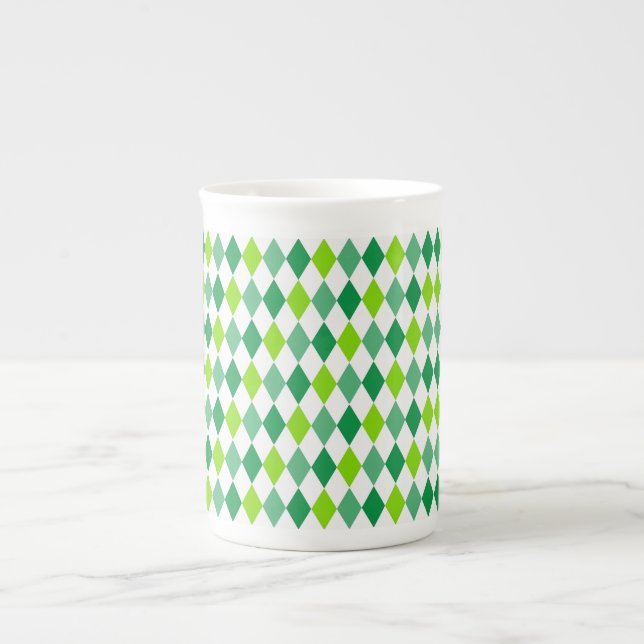 St. Patrick's Day Diamond Shape Pattern-54603 Bone China Mug (Front)