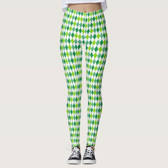 St. Patrick's Day Diamond Shape Pattern-54603 Leggings (Front)