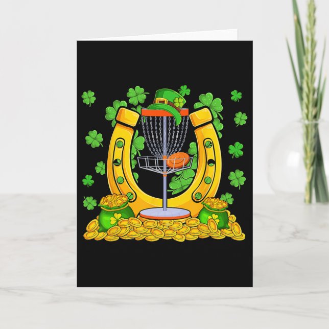 St. Patrick's Day Disc Golf Tools With Clovers Pla Card (Front)