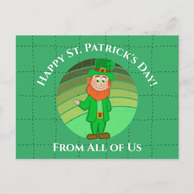 St. Patrick's Day Distressed Irish Leprechaun Postcard (Front)
