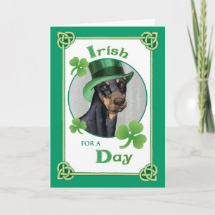St. Patrick's Day Doberman Pinscher Card