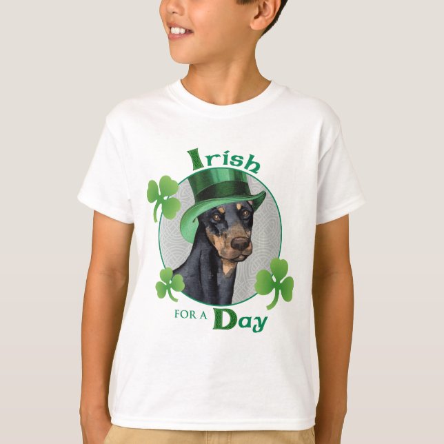 St. Patrick's Day Doberman Pinscher T-Shirt (Front)
