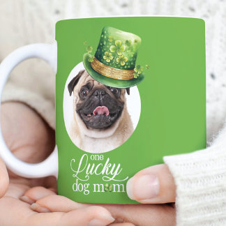 St Patrick's Day Dog Mum Custom Photo  Coffee Mug