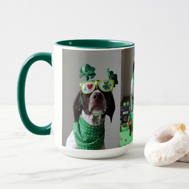St. Patrick's Day Dogs Party 15 oz Combo Mug (With Donut)