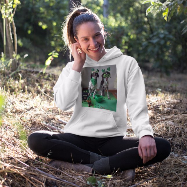 St. Patrick's Day Dogs Party Ladies Hoodie (St. Patrick's Day Dogs Party Ladies Hoodie)