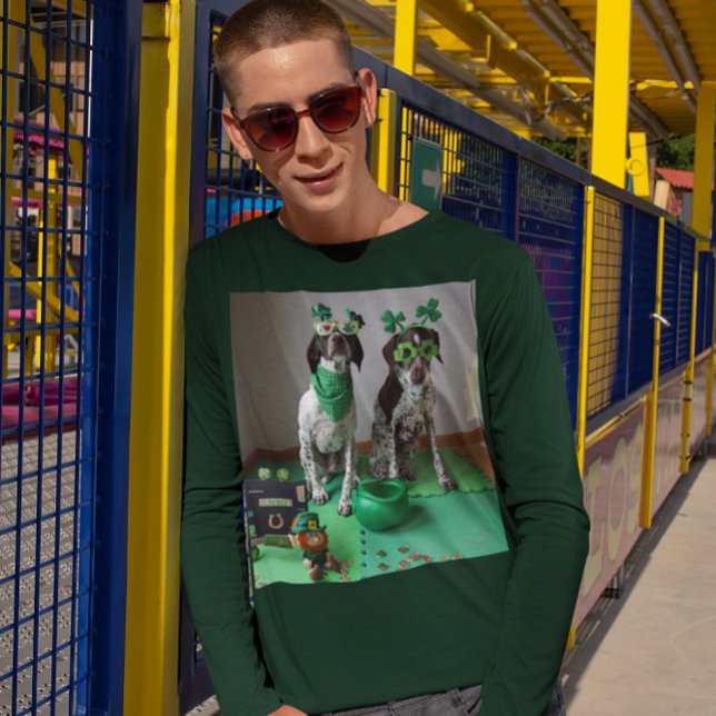 St. Patrick's Day Dogs Ready to Party Long Sleeve T-Shirt (St. Patrick's Day Dogs Ready to Party Long Sleeve T-Shirt)