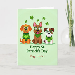 St Patricks Day Dogs Vector Art Card