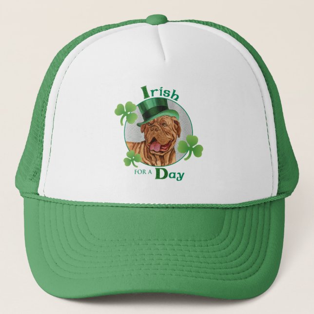 St. Patrick's Day Dogue de Bordeaux Trucker Hat (Front)
