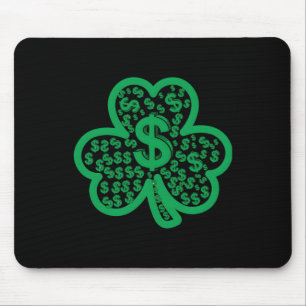 St. Patrick's Day Dollar Sign Sticker Mouse Pad