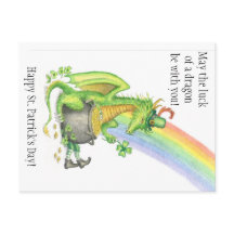 St. Patrick's Day Dragon postcard
