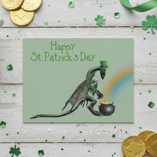 St. Patrick's Day Dragon Pot of Gold Postcard (Creator Uploaded)