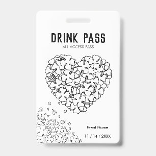 St. Patrick's Day Drink Pass Badge ID Badge