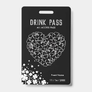St. Patrick's Day Drink Pass Badge ID Badge