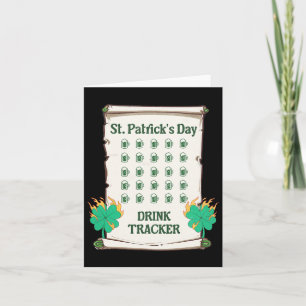 St Patricks Day Drink Tracker Men Women Funny Part Card