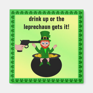 St Patrick's Day Drink Up Square Magnet