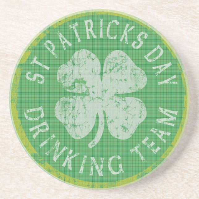 St Patricks Day Drinking Team Coaster (Front)