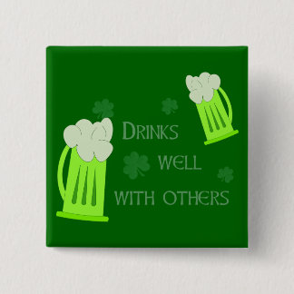 St Patricks Day Drinks Well Button