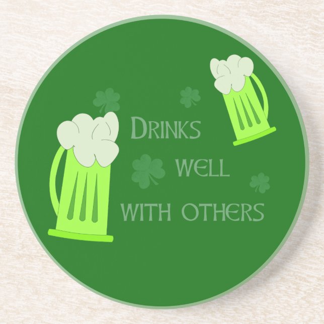St Patricks Day Drinks Well Coaster (Front)