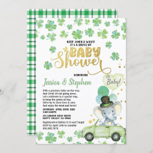 St Patrick's Day Drive By Baby Shower Parade Invitation