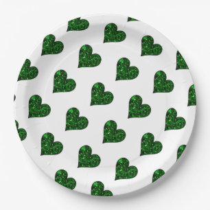 St. Patrick's Day Emerald Heart  Paper Plate